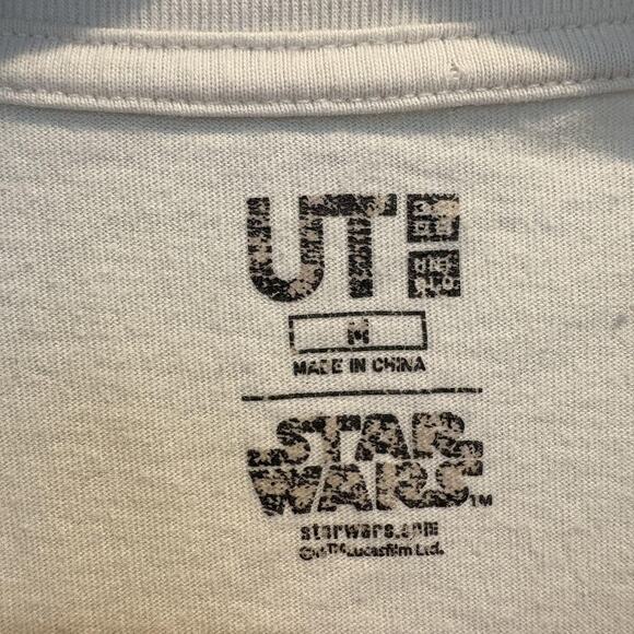 Star Wars Darth Vader Shirt Mens Medium White Uniqlo UT Graphic Quote Tee READ - Picture 2 of 13